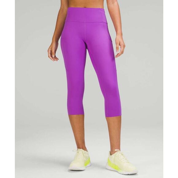Lululemon Fast and Free High-Rise Crop 19" Moonlit Magenta Sz 6 - Picture 1 of 8